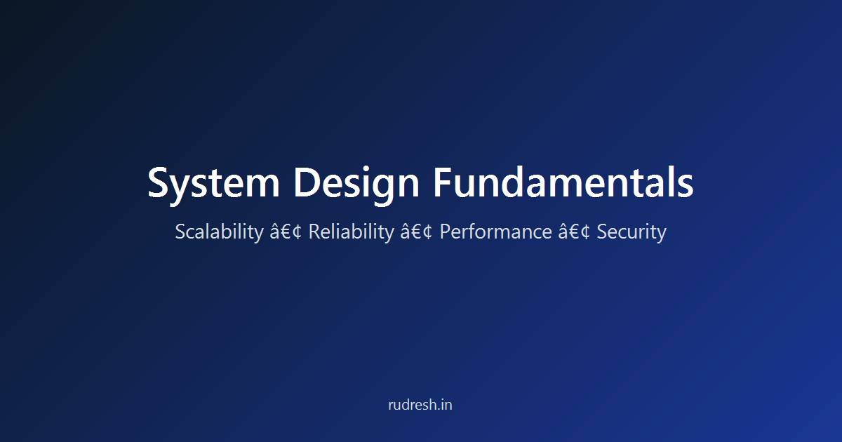 System Design Fundamentals: Building Scalable Applications